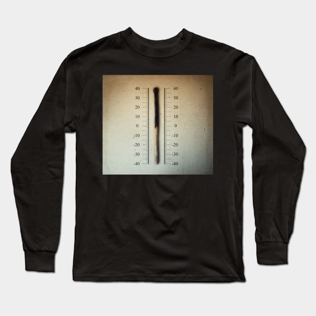 burnt match thermometer Long Sleeve T-Shirt by psychoshadow